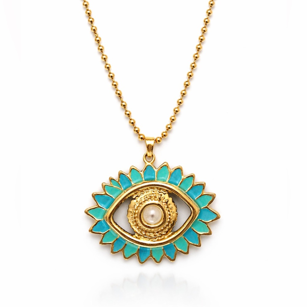Evil Eye Pendant Necklace 18k gold plated